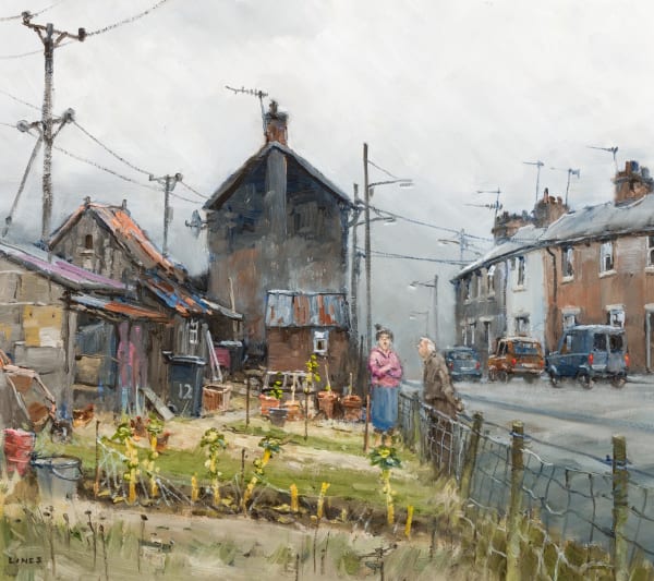 John Lines RBSA RSMA KAS Agricultural Matters Oil on canvas 17 x 15 "