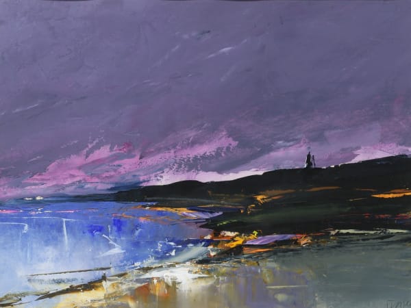 Donald Hamilton Fraser RA Night Landscape Study Oil on paper 12 x 16 "