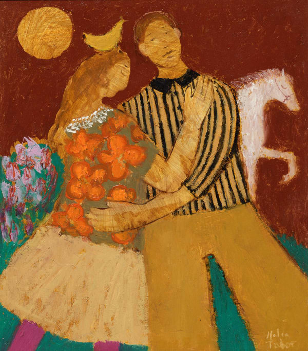 Helen Tabor Country Dance, 2022 Oil on board 13 x 11.5 "