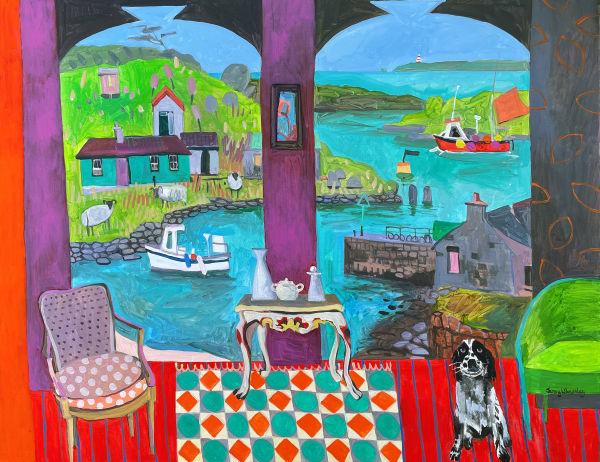 Jenny Wheatley NEAC Planning the Next Trip Acrylic on canvas 28 x 36 "