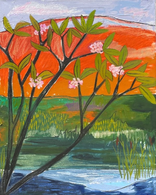 Kemi Onabule Blooming, 2021 Oil and pastel on canvas 20" x 16"