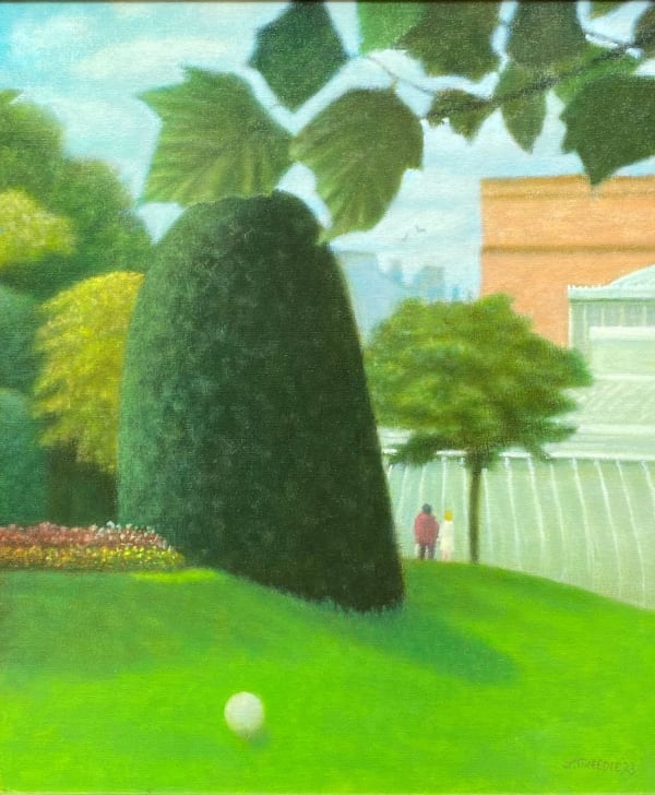 James Tweedie RGI In The Garden Oil on board 20 x 16 "
