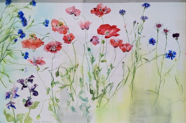 Jenny Matthews RSW July with Poppies Watercolour 22 x 30 "