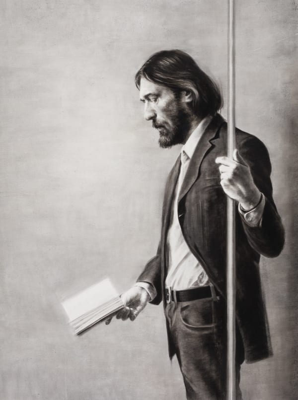 Graeme Wilcox Reading Commuter Ink and Charcoal 39.5 x 29.5 "