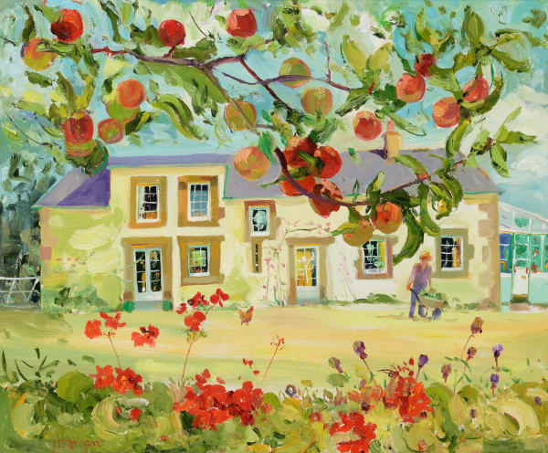 James Harrigan Alexanders Wee Brown Hen Oil on board 20 x 24 "