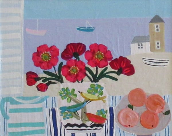 Emma Williams Geum in the Bird Pot Acrylic on board 8 x 10 "