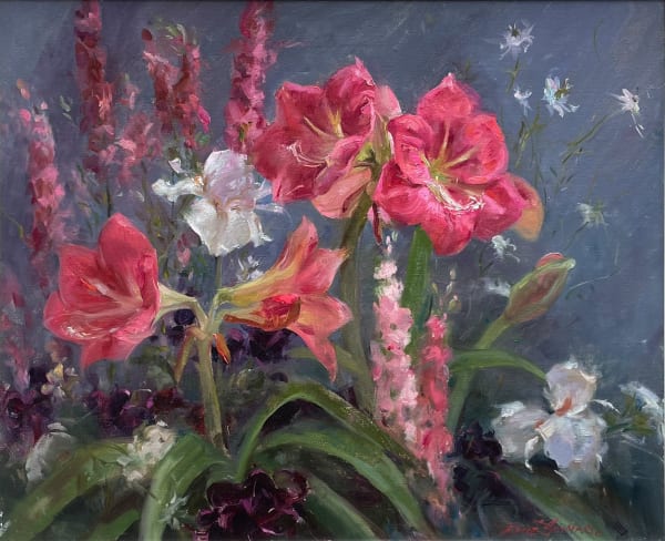 René Snyman Pink Amarillas Oil on board 25 x 30 "