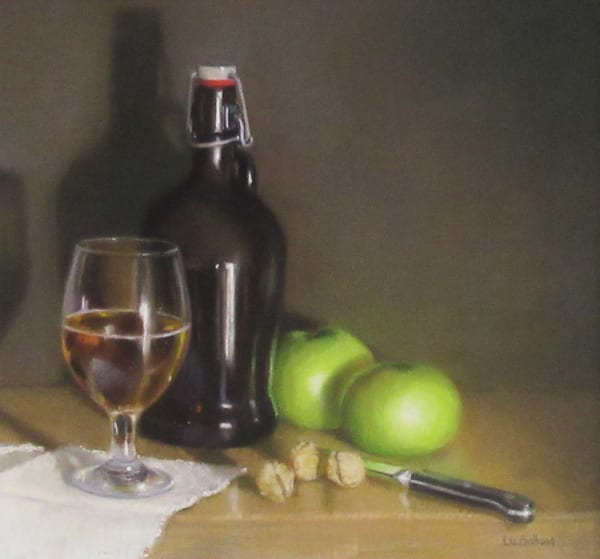 Liz Balkwill PS Flagon of Cider Pastel 12 x 12.5 "