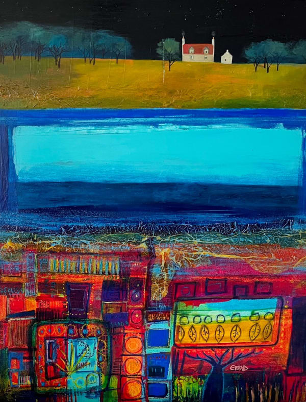 Erraid Gaskell Sleeping Under the Stars Oil on board 35 x 28 "