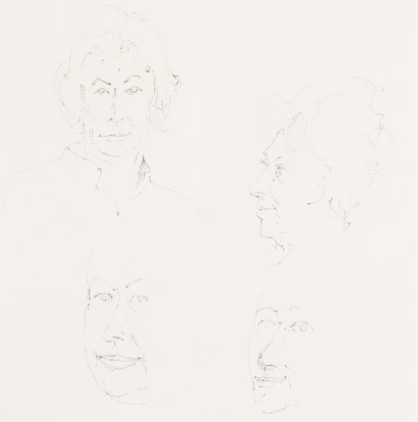 Sir Hugh Casson CH KCVO PPRA Assorted Head Studies Pen and watercolour 8.5 x 8 "