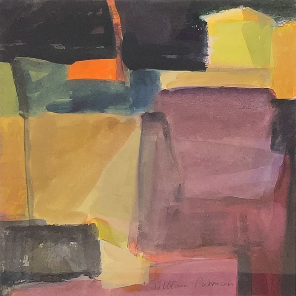 Salliann Putman RWS NEAC Yellow Hut Watercolour 10 x 10 "