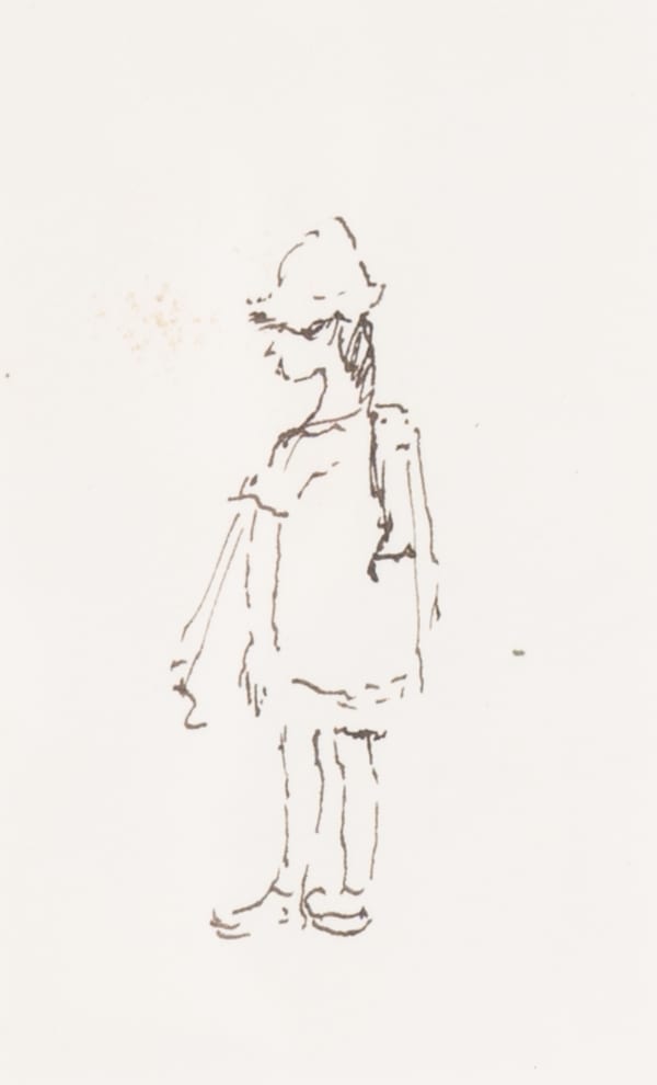 Sir Hugh Casson CH KCVO PPRA Little Girl Ink on paper 5 x 3 "