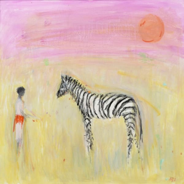 Ann Shrager NEAC, Young man and Zebra