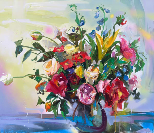 Paul Wright Flowers for That Summer Oil on linen 39 x 45 "