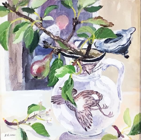 Brita Granström Young Pear Acrylic on canvas 12 x 12 "