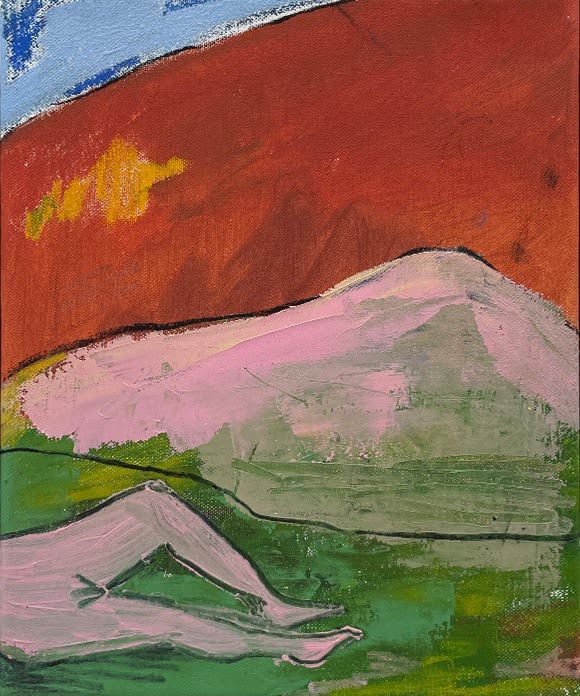 Kemi Onabule Last Couple (study), 2021 Oil and pastel on canvas 12" x 10"