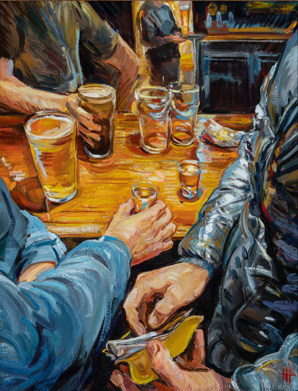 Lewis Hazelwood-Horner RBA Nocturnal Spirits Oil on canvas 17.5 x 14"