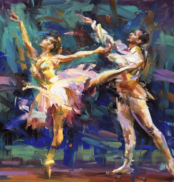 Paul Wright Pas de Deux Oil on linen 51 x 49"