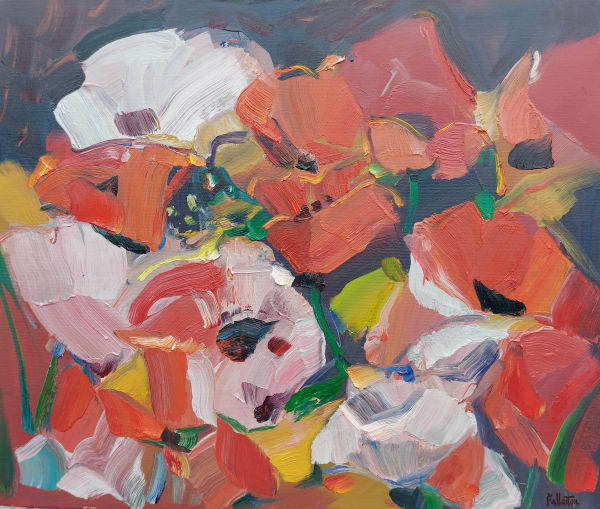 James Fullarton Poppy Heads Oil on canvas 20" x 24"