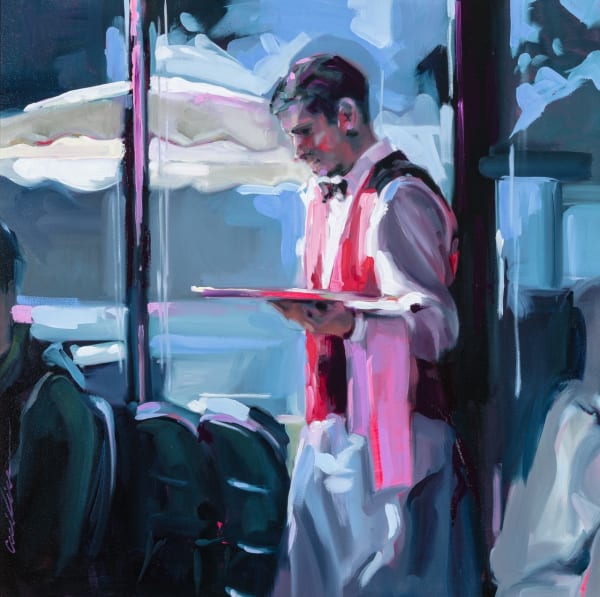 Cecilia Cardiff Peace Out Oil on canvas 31.5 x 31.5 "