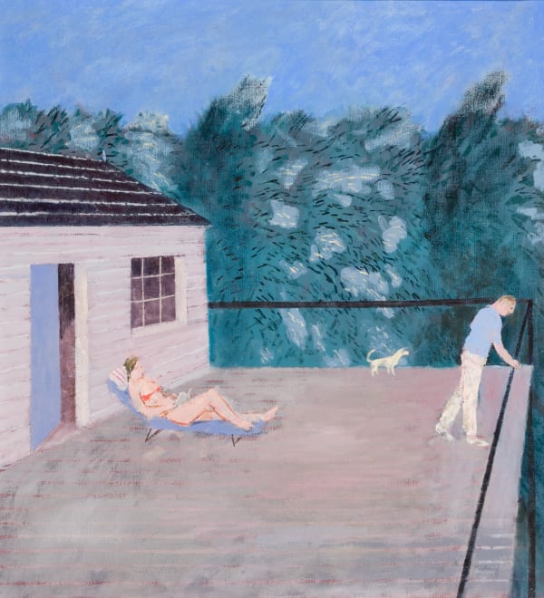 Richard Sorrell RWS RBA NEAC The Start of Our Holidays Oil on canvas 27 x 25.5 "