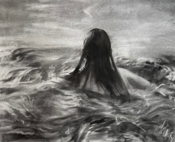 Patsy McArthur Departure Charcoal on paper 24 x 30 "