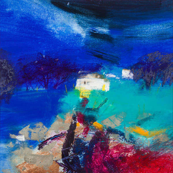 Caroline Bailey RSW Gorran Shoreline Mixed media 14 x 14 "