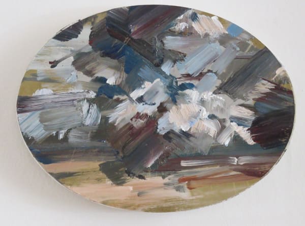 Kate Giles Sky Tide I Oil on brass 9.45 x 7.09 in ; 24.0 x 18.0 cm