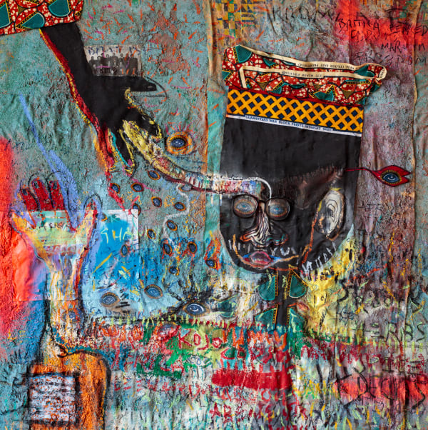 Tyrone Deans Captain Cudjoe Mixed Media on canvas 39" x 39"