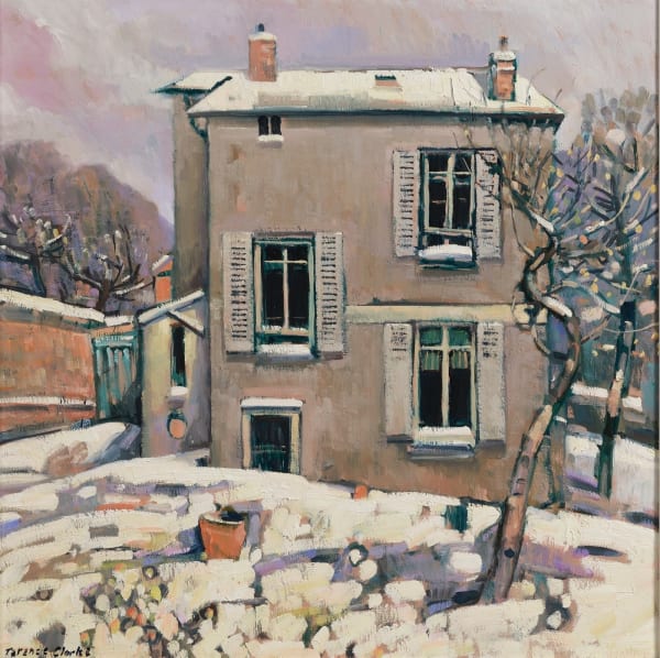 Terence Clarke Winter in Versailles Oil on canvas 20 x 20 "