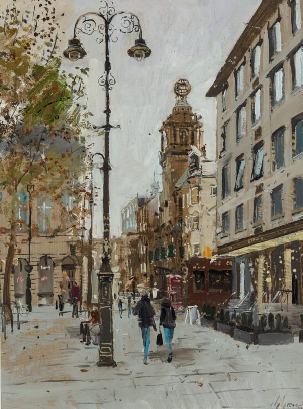 Nick Grove RSMA Towards the London Coliseum Oil on board 16 x 12 "