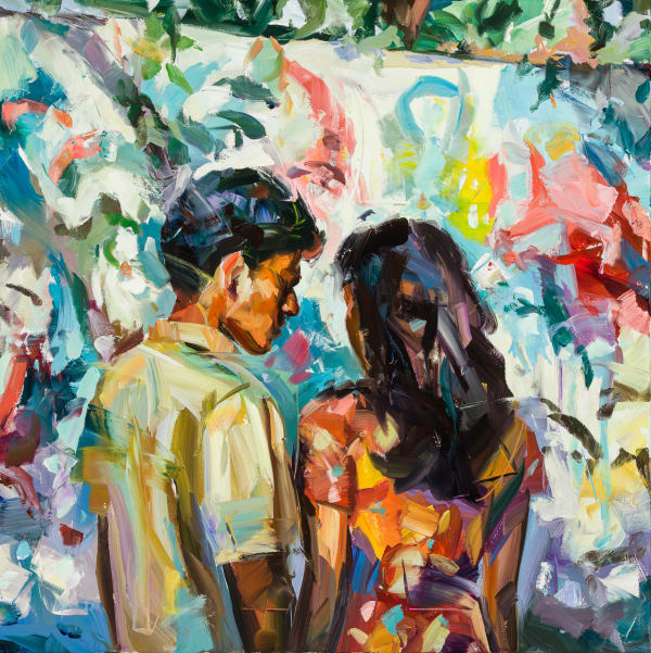 Paul Wright In Secret Oil on linen 35 x 35 "