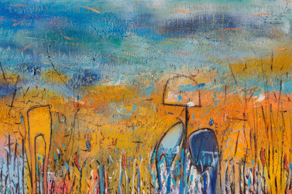 Tyrone Deans Gleaner Mixed media on canvas 24 x 36 "