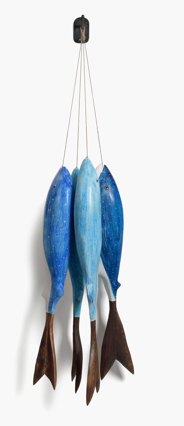 Max Tannahill Four Hanging Fish Mixed Media 63 x 13 x 12 "