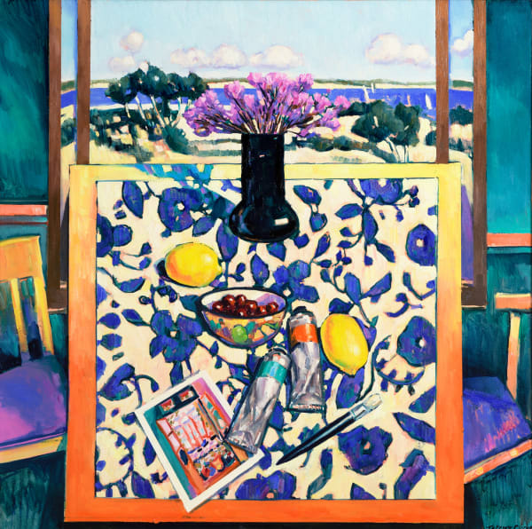 Terence Clarke The Open Window Oil on canvas 32 x 32 "