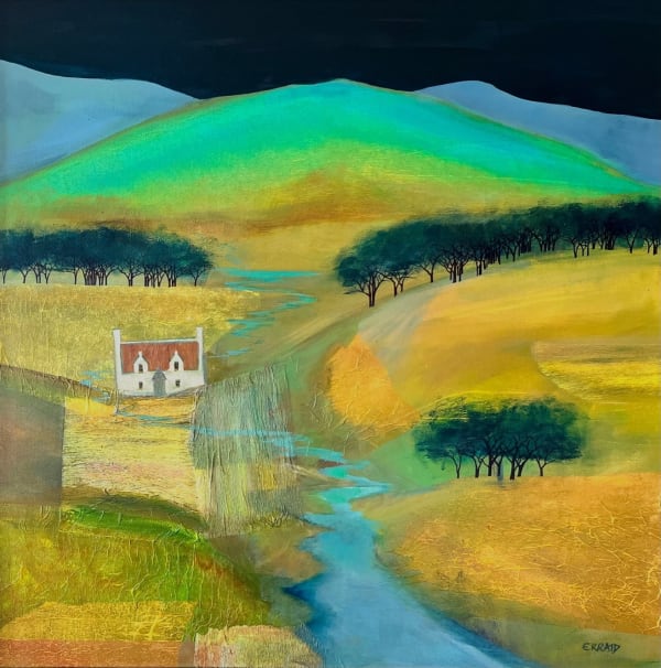 Erraid Gaskell The River's Journey Oil on canvas 32 x 32 "