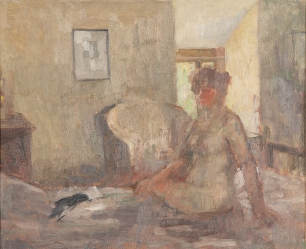 Bernard Dunstan RA, Nude Sitting on a Bed