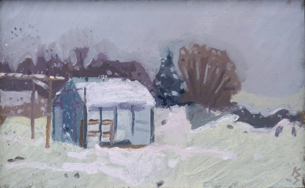 Kim Scouller Winter Garden Oil on panel 7.5 x 12 "