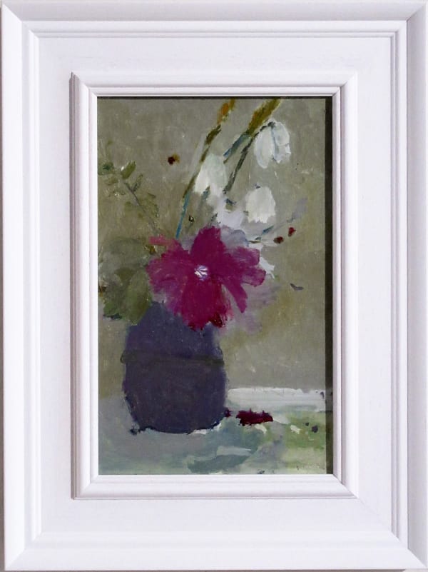 Rachel Arif AMAFA Olive and Snowdrops Oil on Fabriano Paper 12 x 8 "