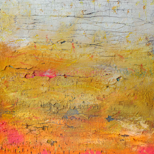 Tyrone Deans Hot Sun Mixed media on canvas 23.5 x 23.5 "