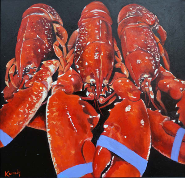 Paul Kennedy All Fired Up Oil on board 23.5 x 23.5 "