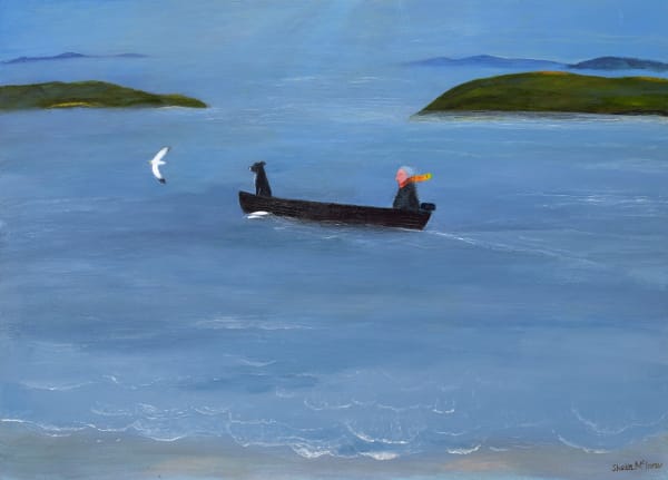 Sheila McInnes Going the Same Way Acrylic on wood panel 20 x 28 "