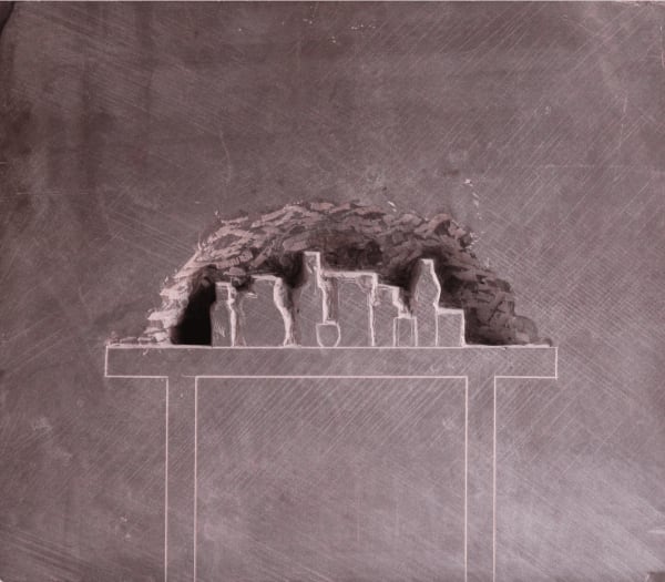 Gabriele Risso MRSS Table V (Study) Hand carved Slate 9 x 10 x 2 "