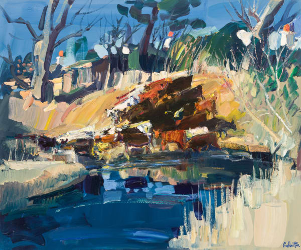 James Fullarton Cattle at Riverside Oil on canvas 30 x 36 "