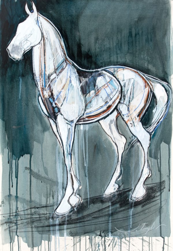 Jo Taylor Beholder Mixed media on paper 28 x 22 "