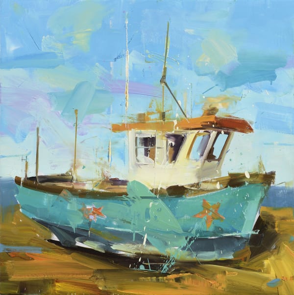 Paul Wright Star Liner Oil on linen 21.5 x 21.5"