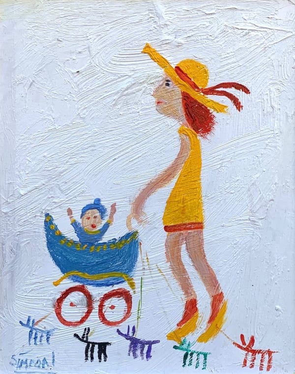 Simeon Stafford Running Behind! Oil 10 x 8 "