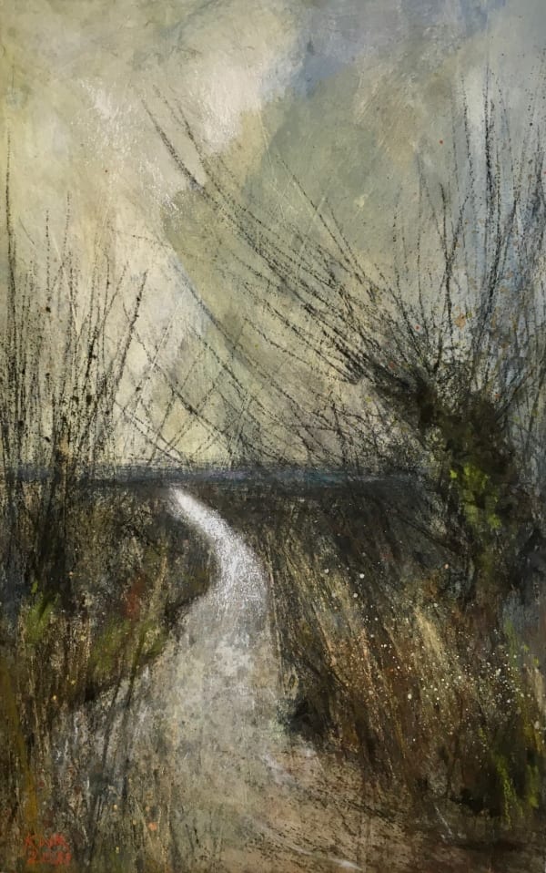 Katrina Wallis-King PS Winter Willow Pastel 13 x 8 "