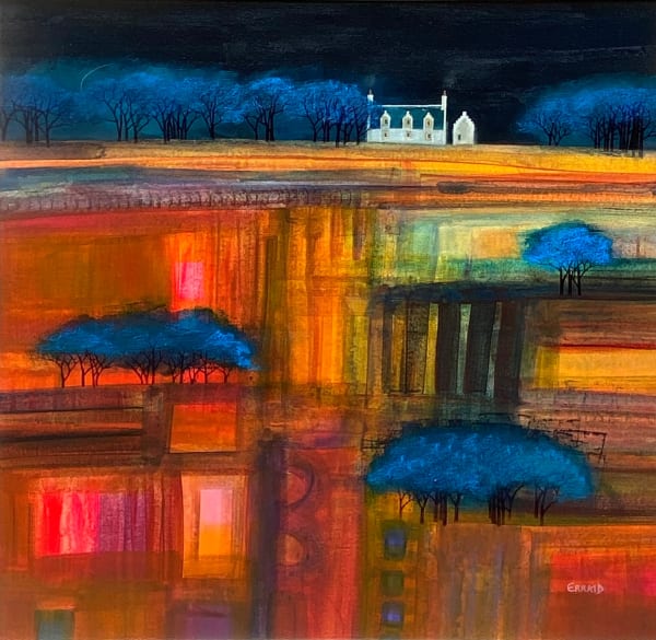 Erraid Gaskell Fields of Midnight Imagination Oil on canvas 28 x 28 "