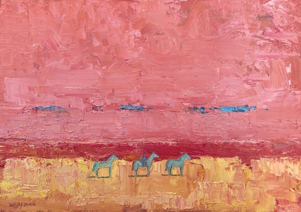 Stuart Buchanan Wild Horses Oil on board 12 x 17 "